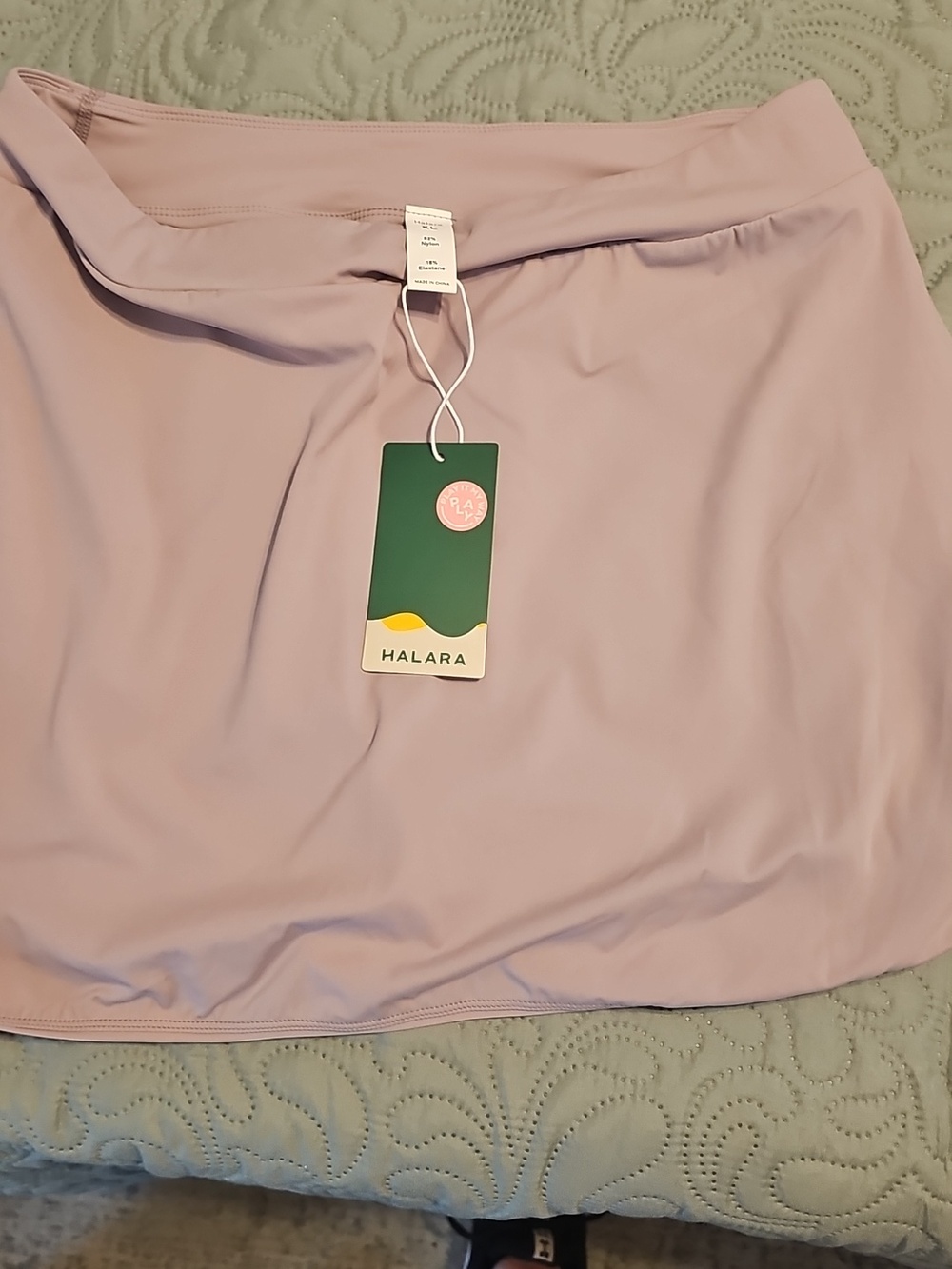 HALARA Dusty Pink Skort w/ Rounded Hemline and  Elastic Waistband